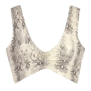 Montce Kim Variation Snake Rib Surf Top Sports Bra Bikini Large